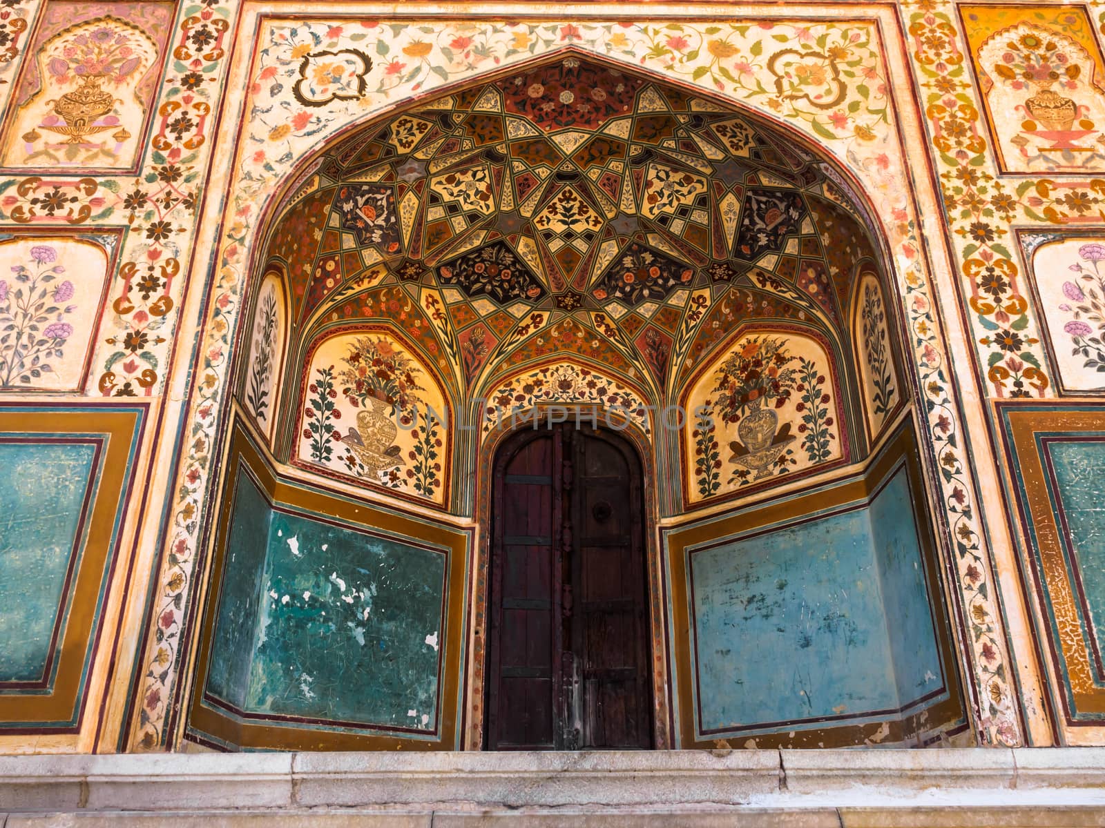 Delicate Decoration at Ganesh Pol in Amer Palace, Jaipur, Rajasthan, India