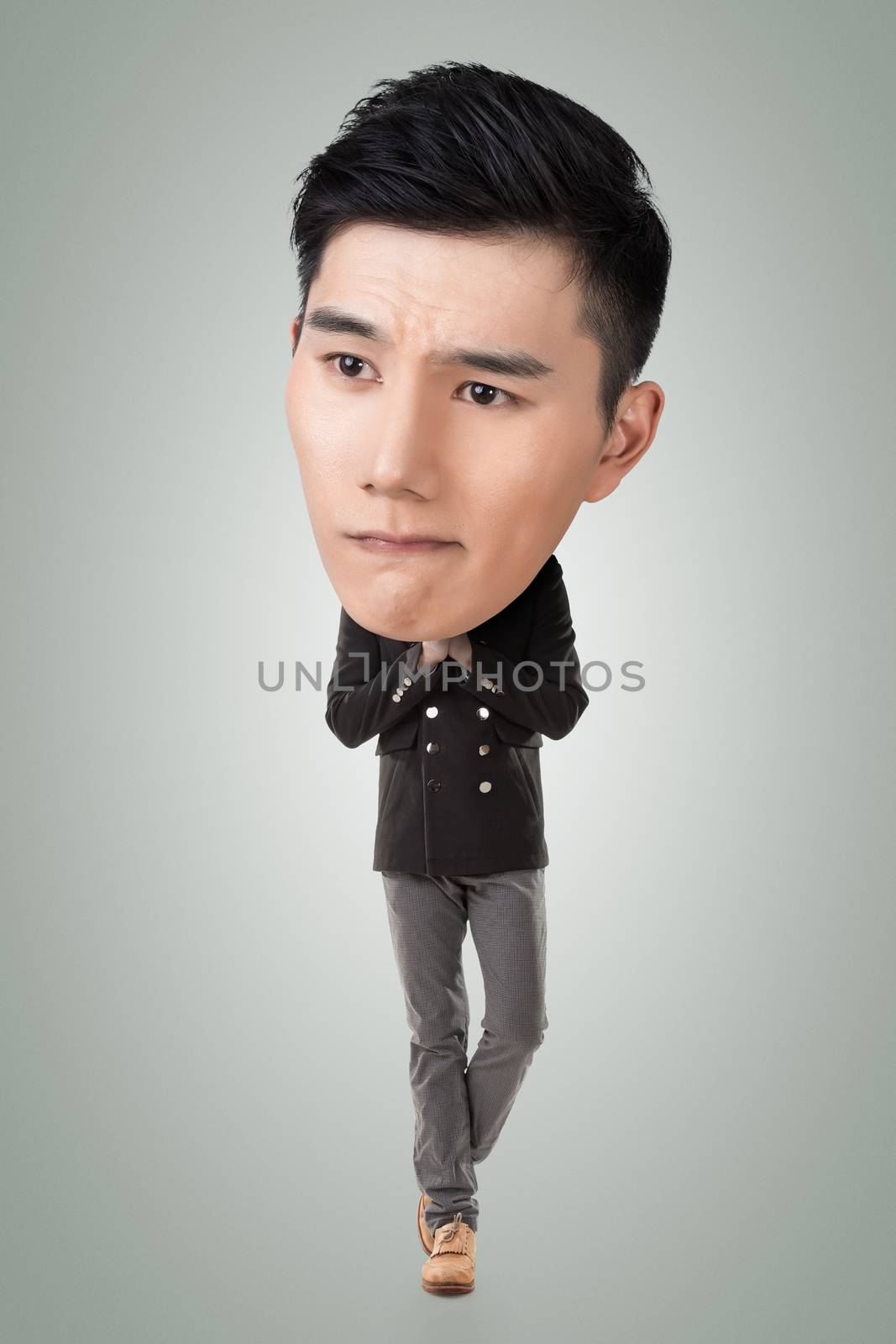 Funny Asian big head man by elwynn