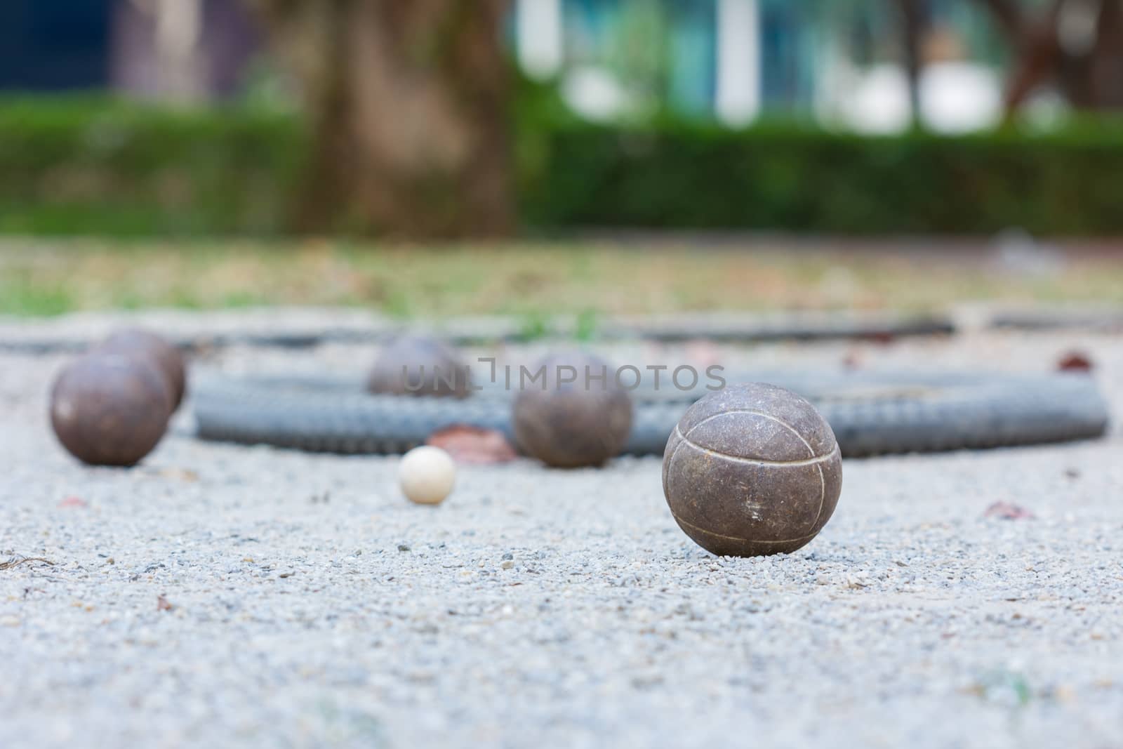 Five petanque balls by a3701027