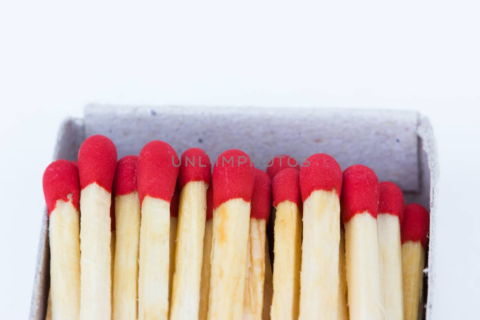 matches in box isolated on white background