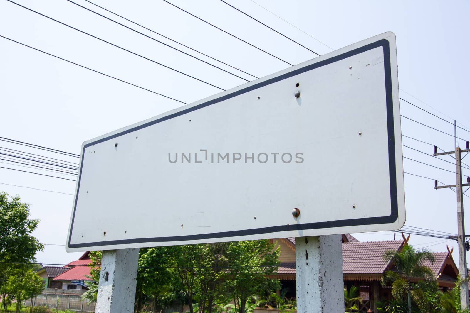 road with sign pole with blank space in Thailand
