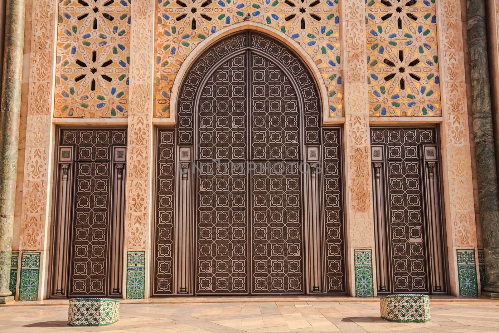 Gate of Hassan II Mosque in Casablanca, Morocco