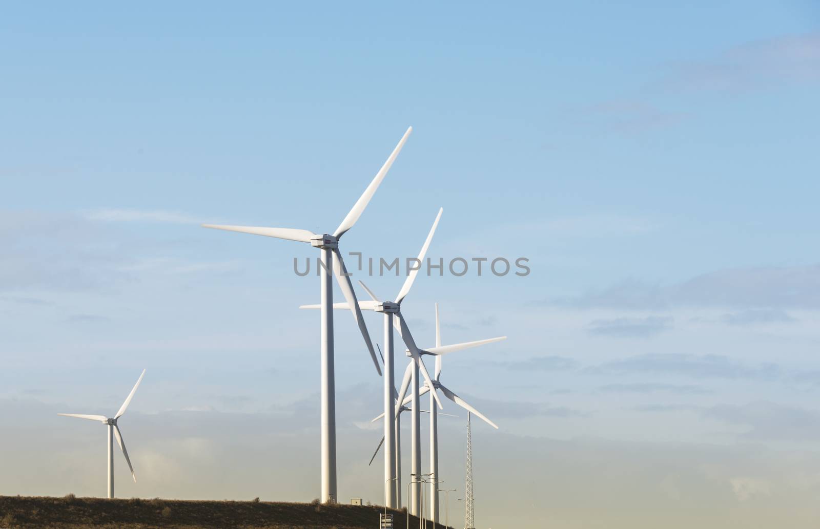 windmills in holland area europoort near rotterdam