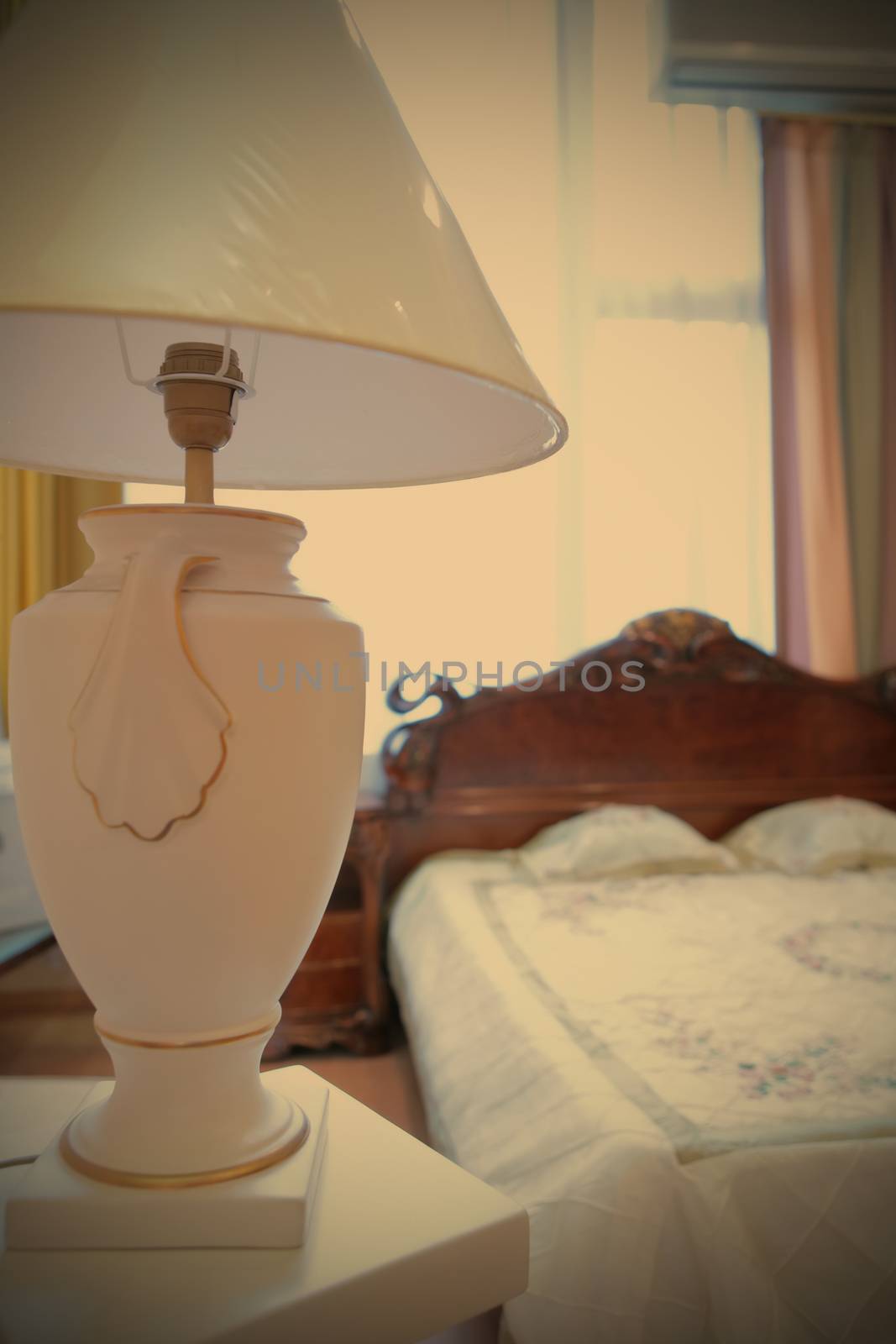 bedrooms with lamp in antique style, instagram image style