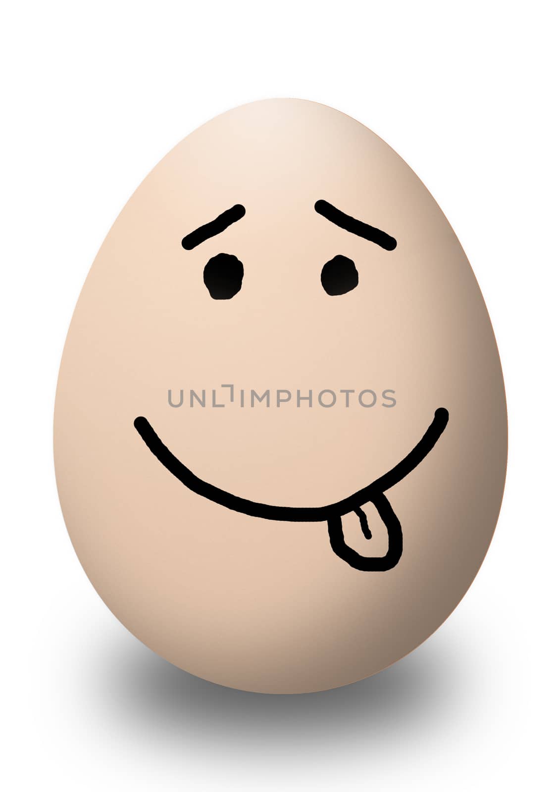 funny face  egg isolated on white