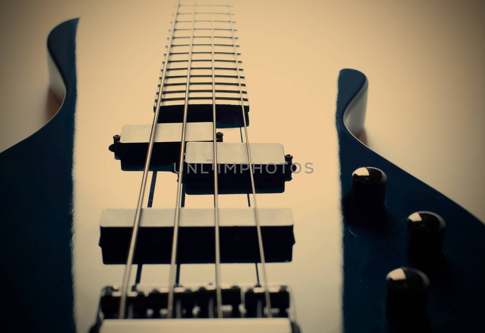close-up fragment of the electric guitar, instagram image style