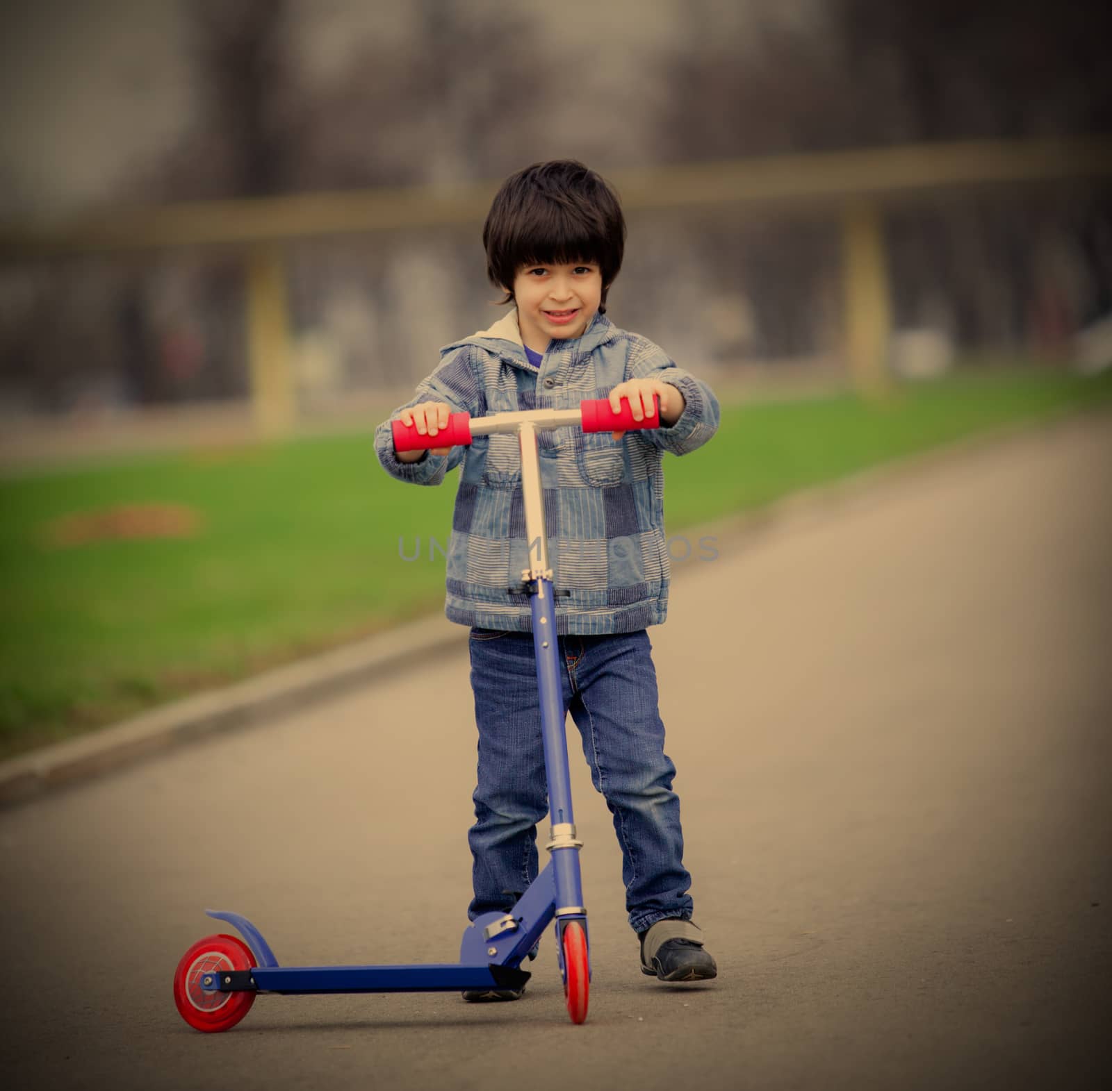 boy with scooter by Astroid