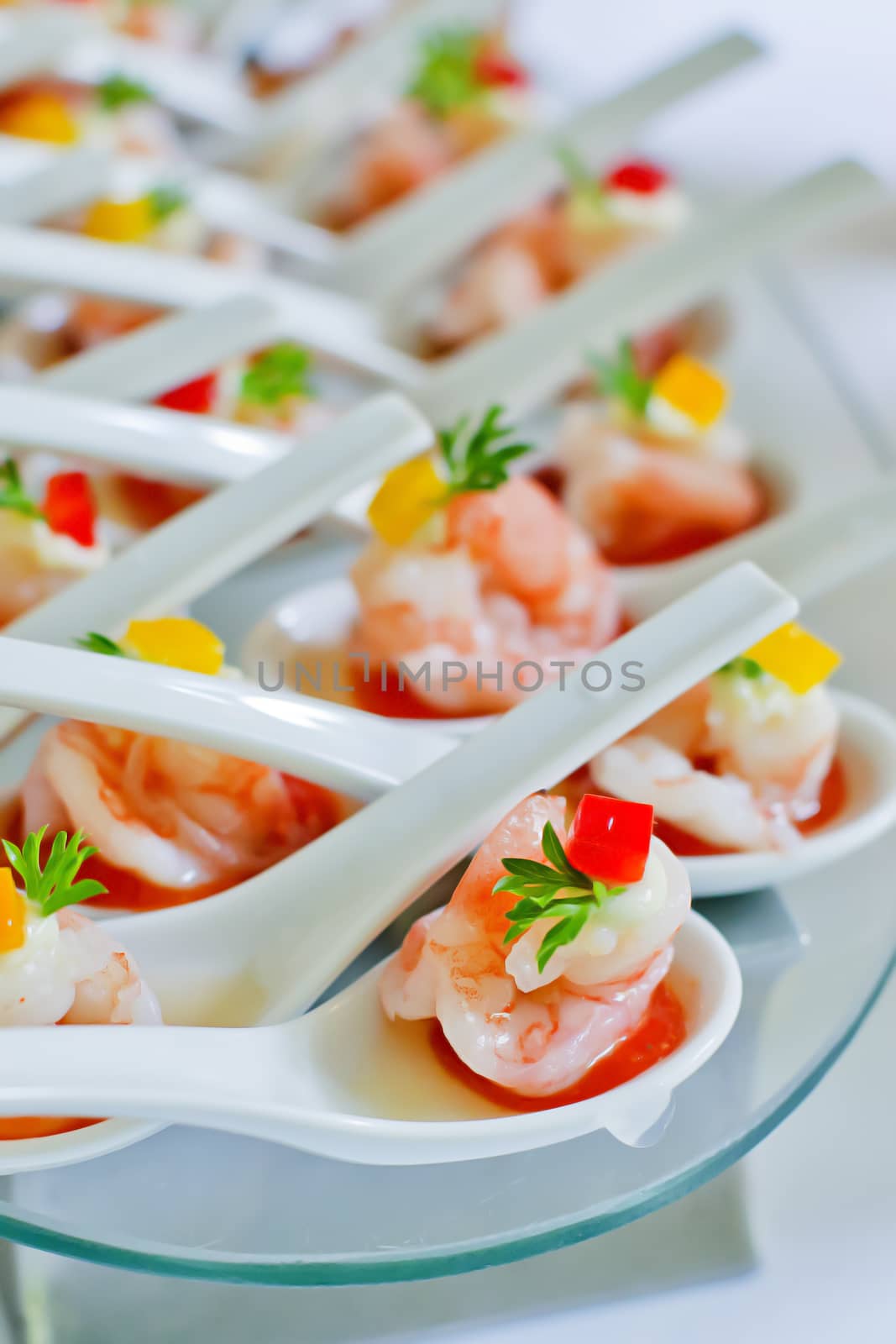 Shrimp appetizers during a party