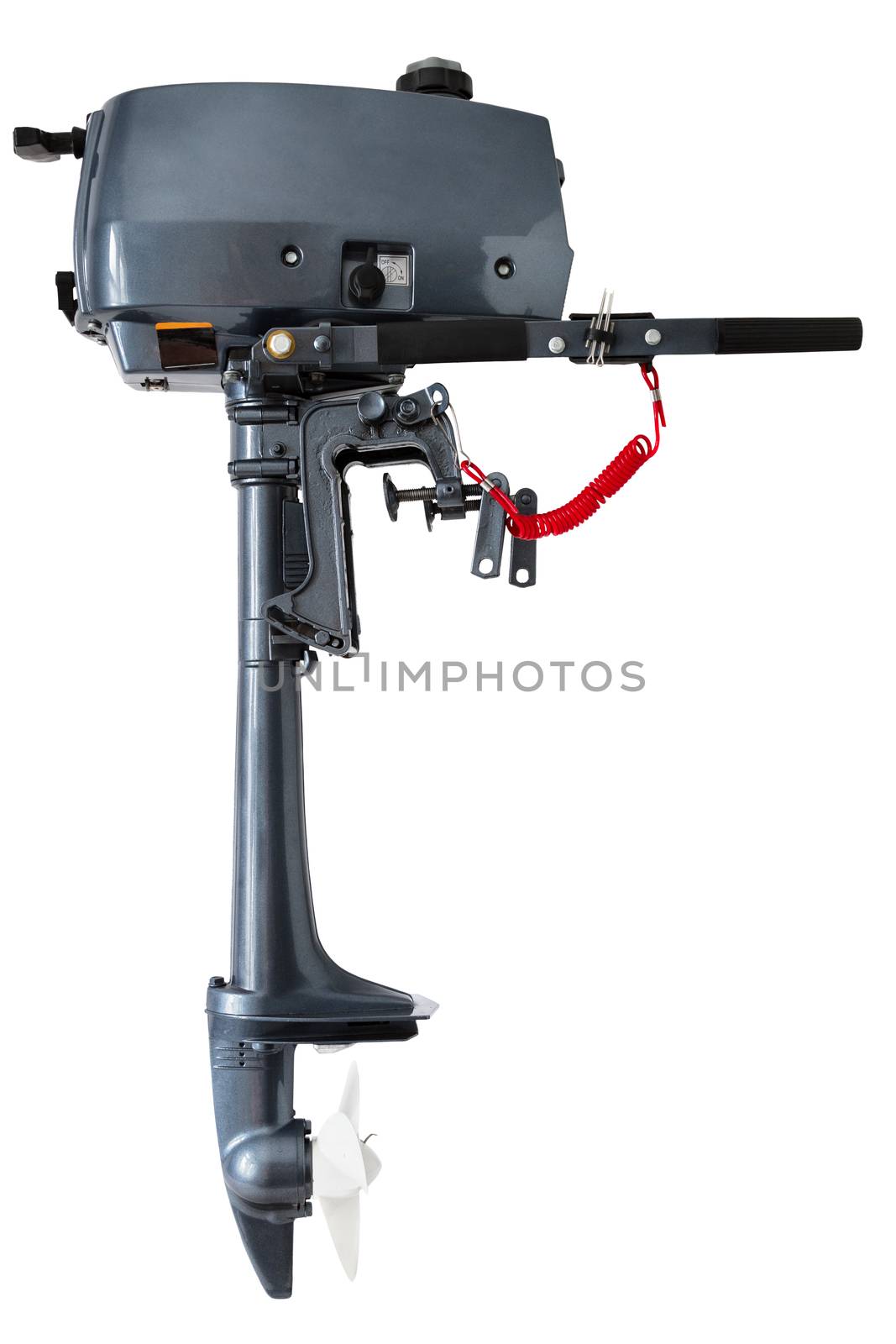 outboard motor of low power isolated on white background