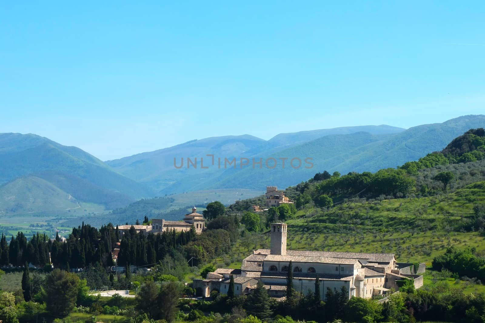 Church in Umbria landscape, near Spoleto