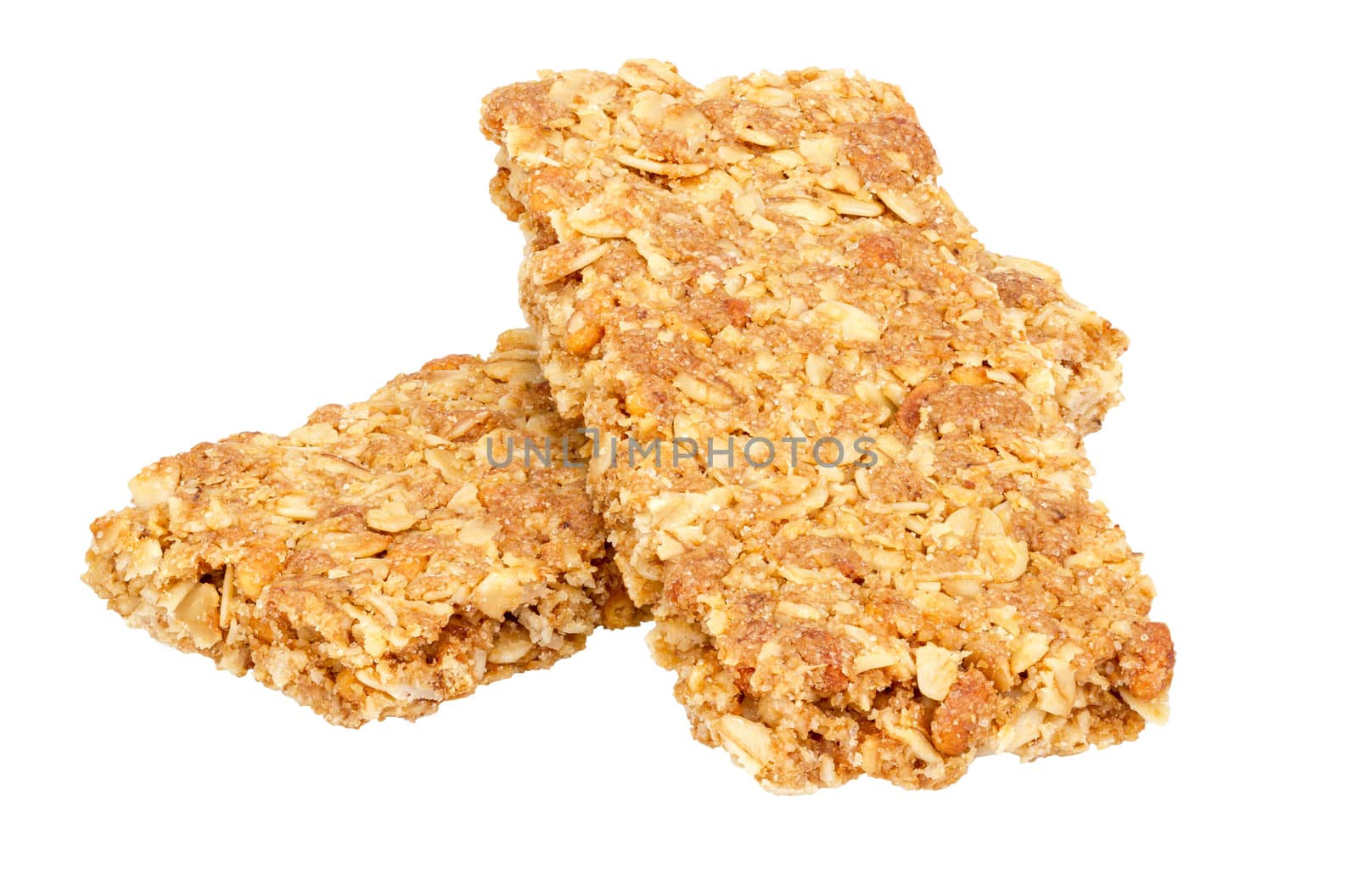 Healthy Granola bar isolated on white background