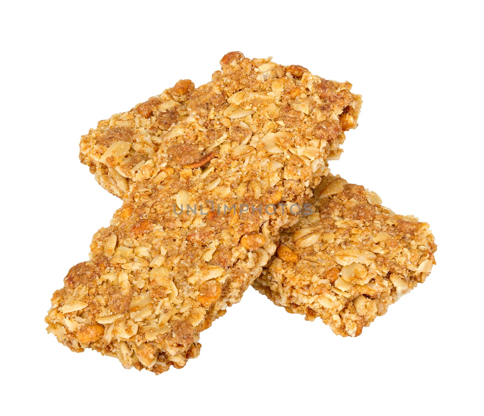 Healthy Granola bar isolated on white background