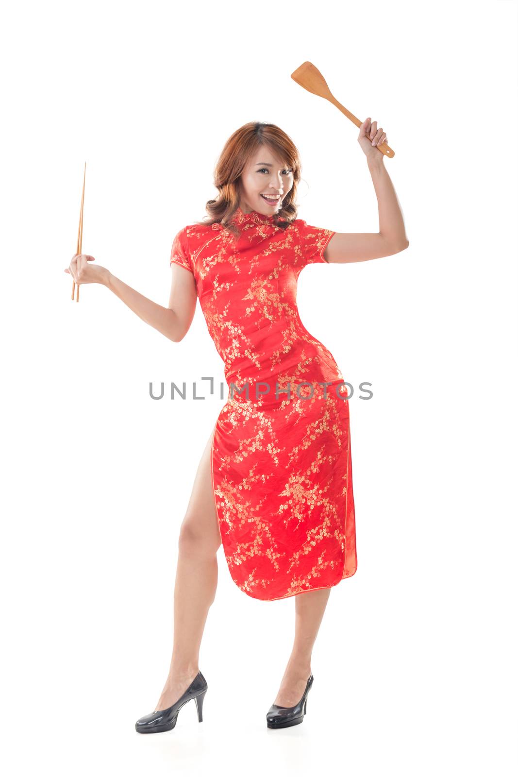 Chinese woman dress traditional cheongsam by elwynn
