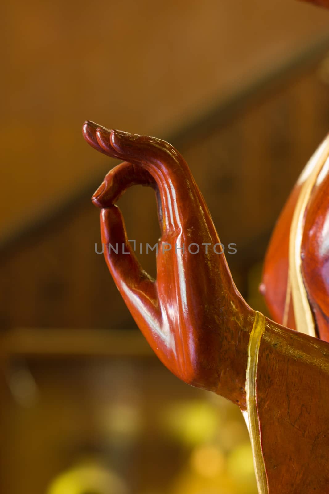 Hand of Buddha statue, wooden by a3701027
