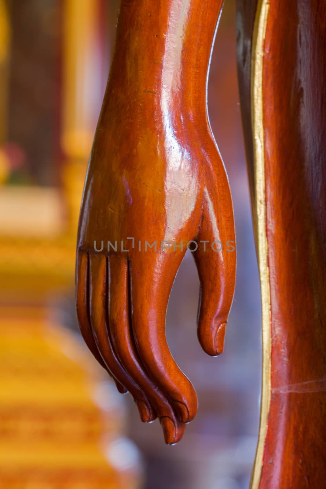 Hand of Buddha statue, wooden
