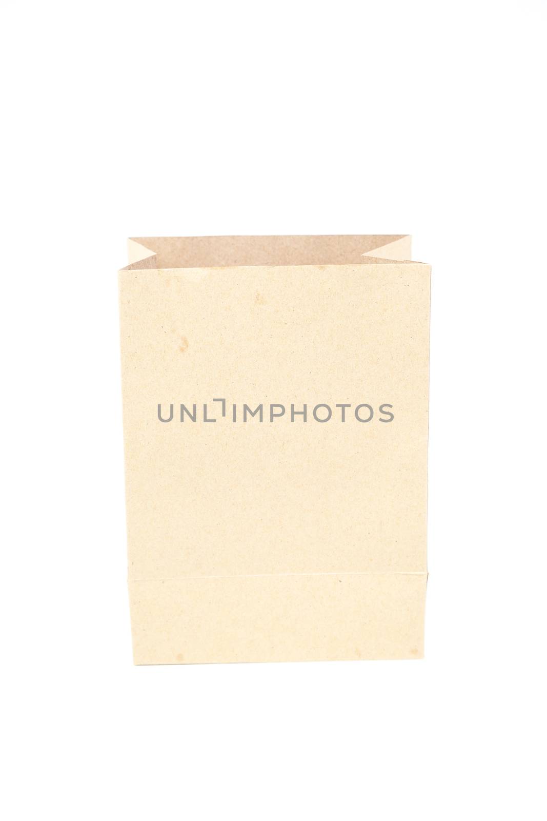 Brown paper bag. In brown paper bag. Isolated white background