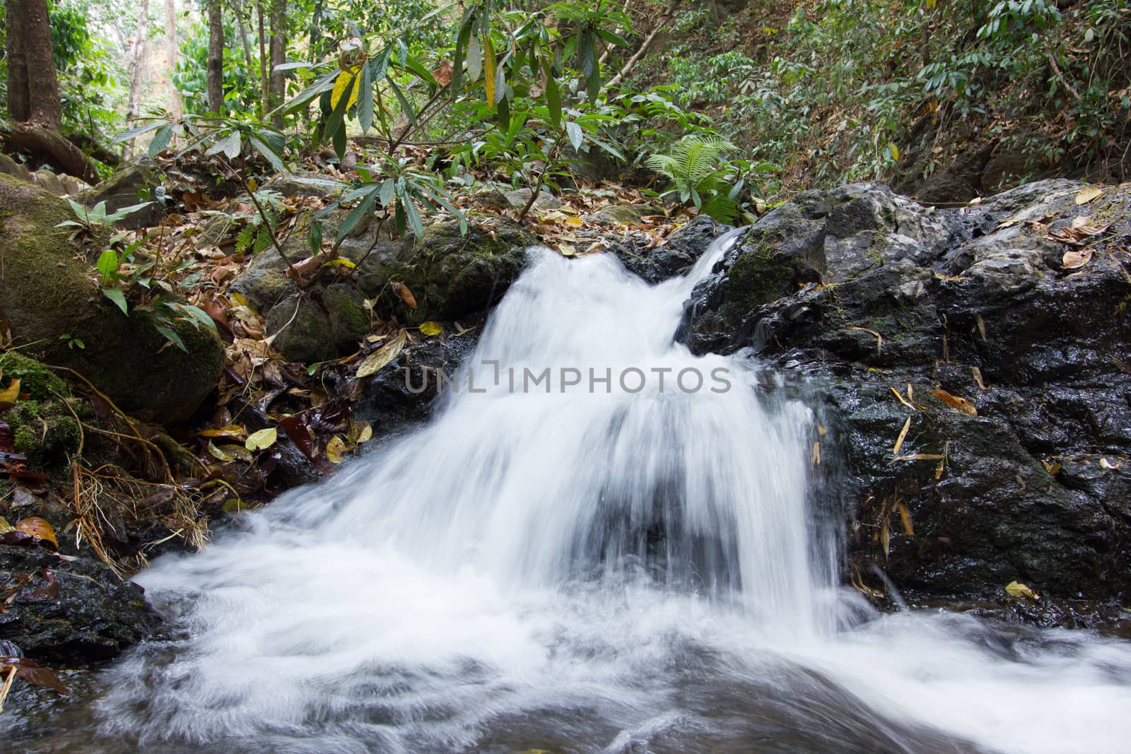 small beautiful waterfall in Lampang,  Thailand by a3701027