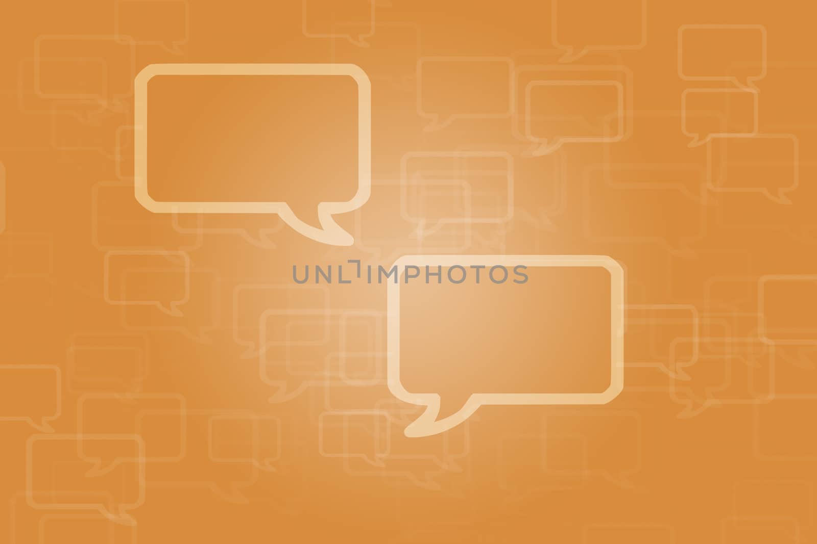  speech bubble on orange  background.