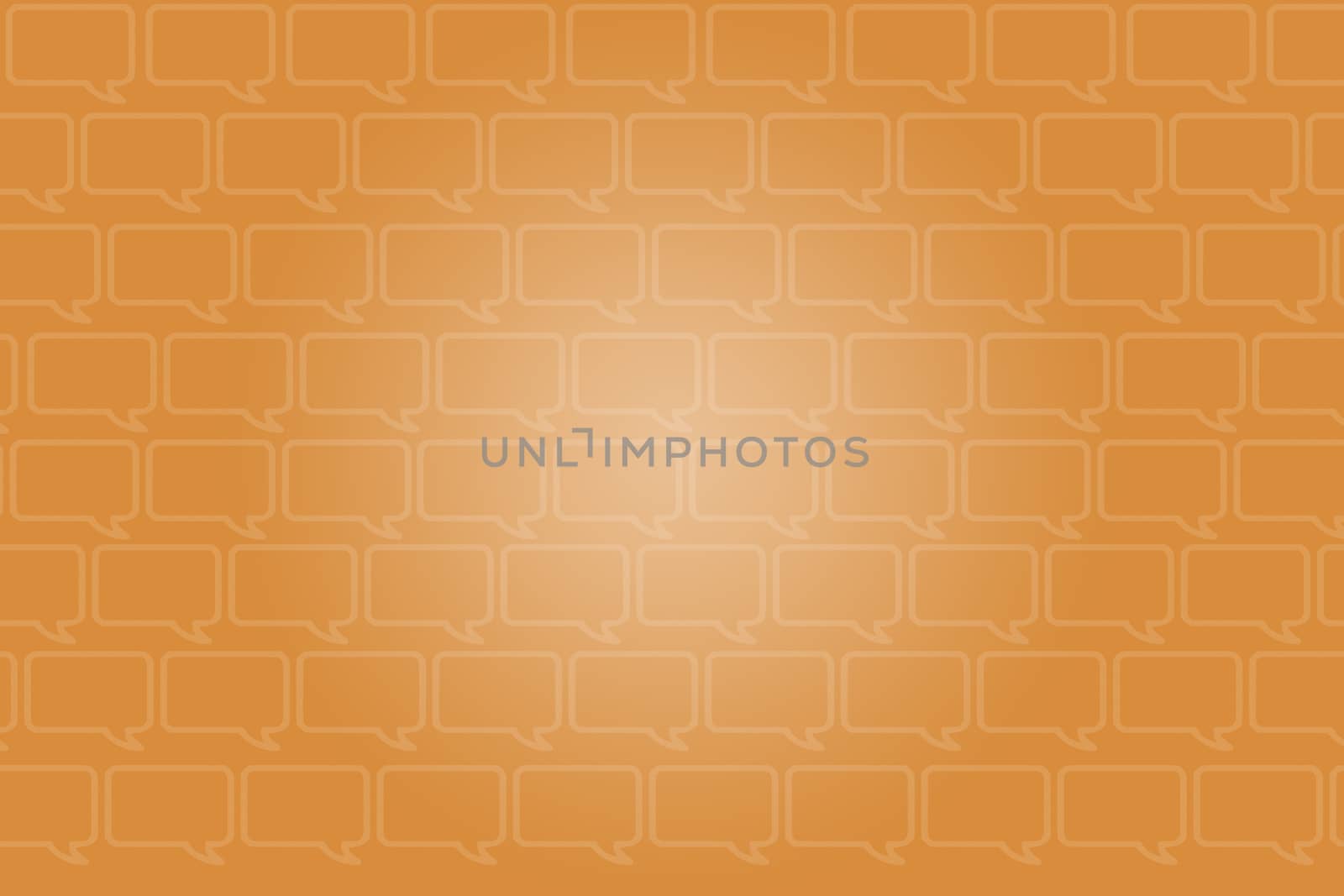  speech bubble on orange  background.