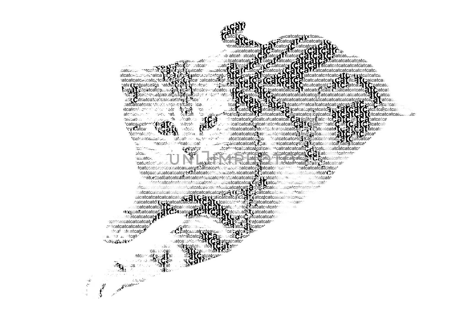 word cat mixed to be figure of cat, with typography style, isola by a3701027