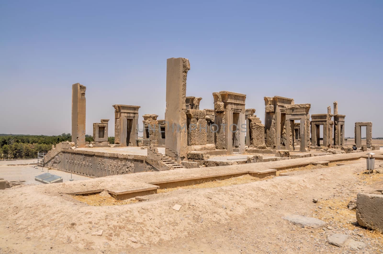 Ruins of palace in persian capital Persepolis in current Iran