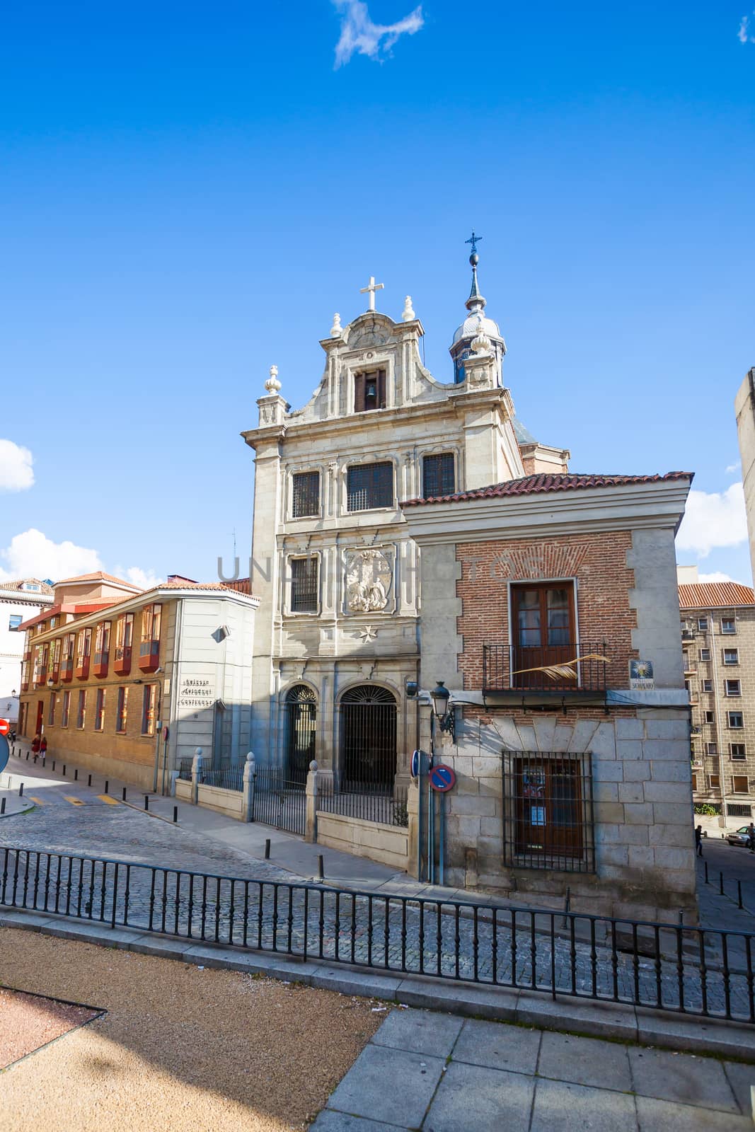 Madrid, Spain - May 6, 2012: The Church of Sacramento (Iglesia del Sacramento) on a sunny spring day in Madrid, Spain