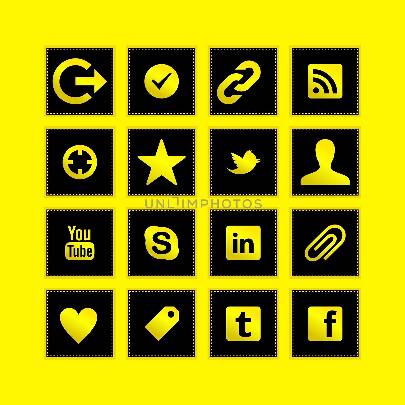 Yellow and black icon set by Crownaart