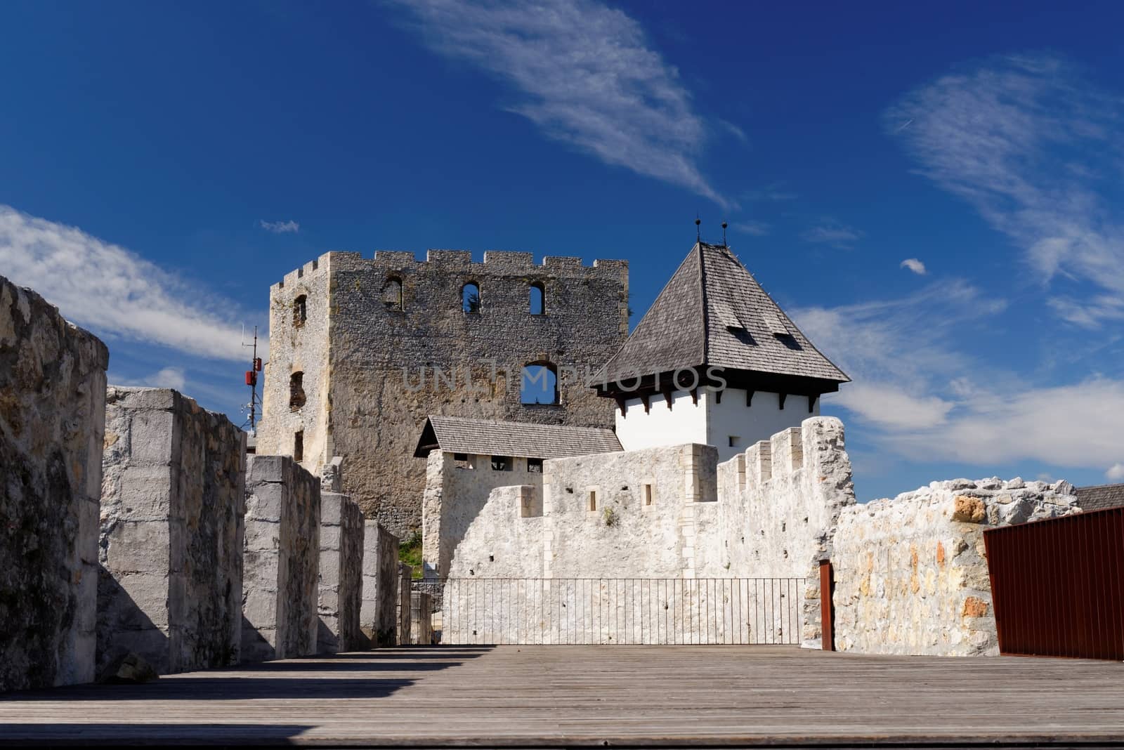 Courtyard of Celje medieval castle in Slovenia