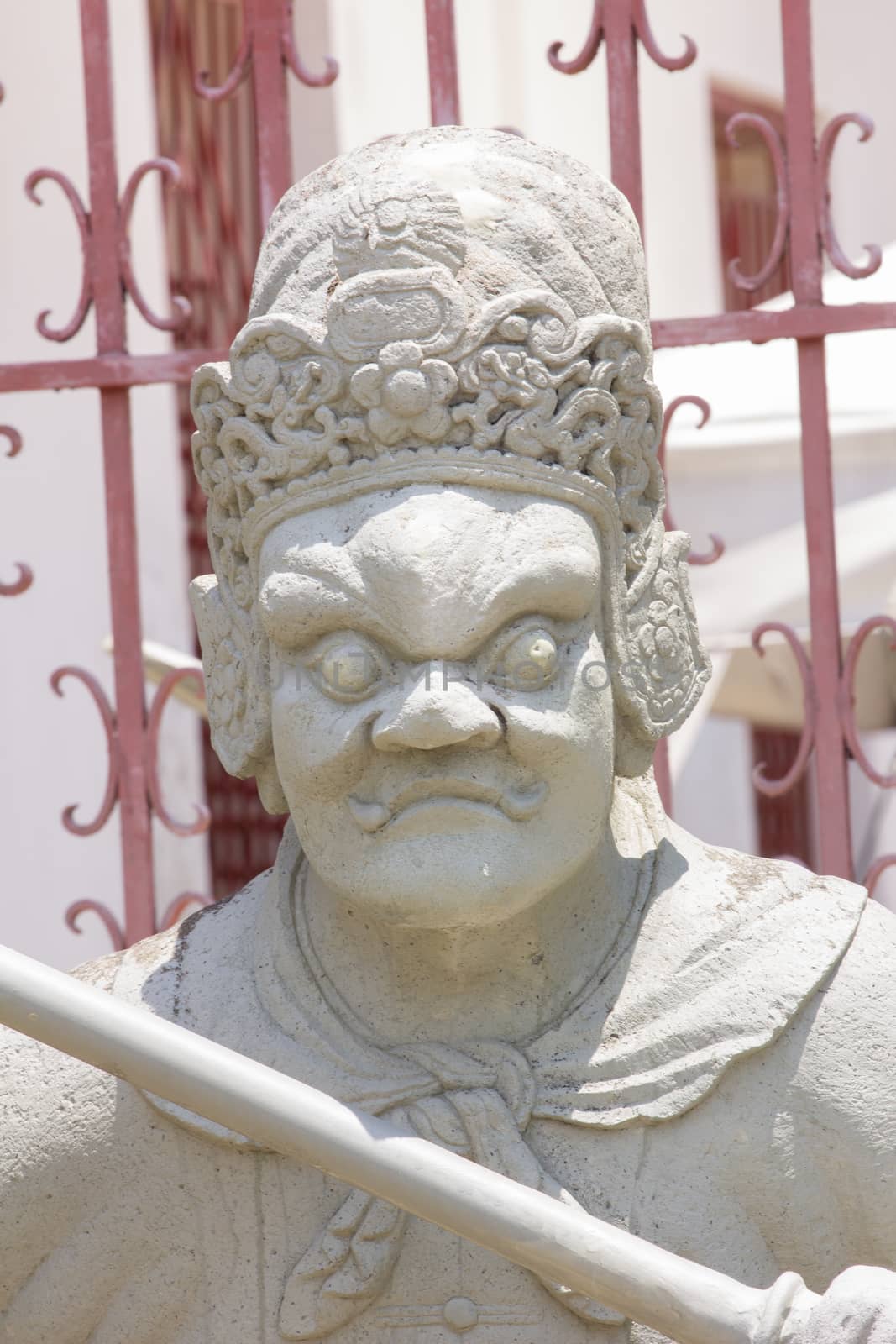 Chinese stone statue in Wat Pho, Bangkok, Thailand