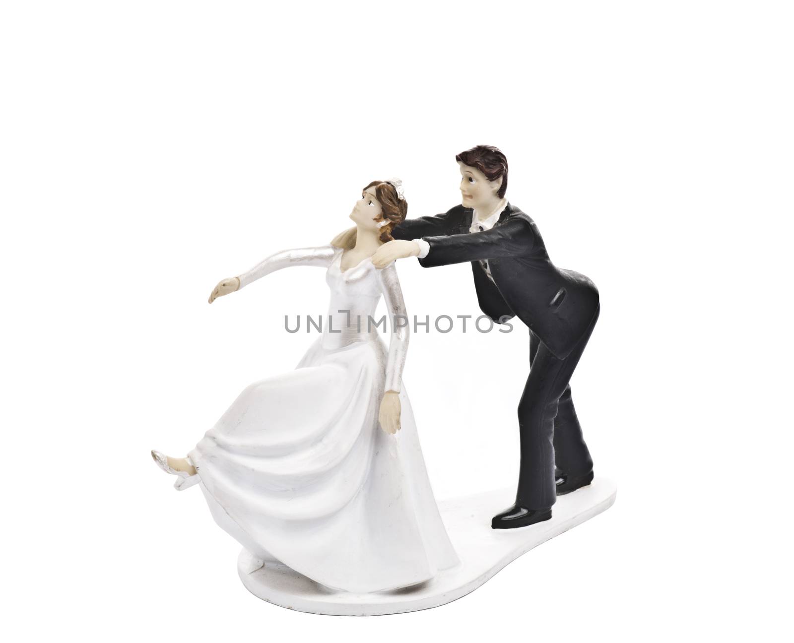 Couple wedding cake topper isolated