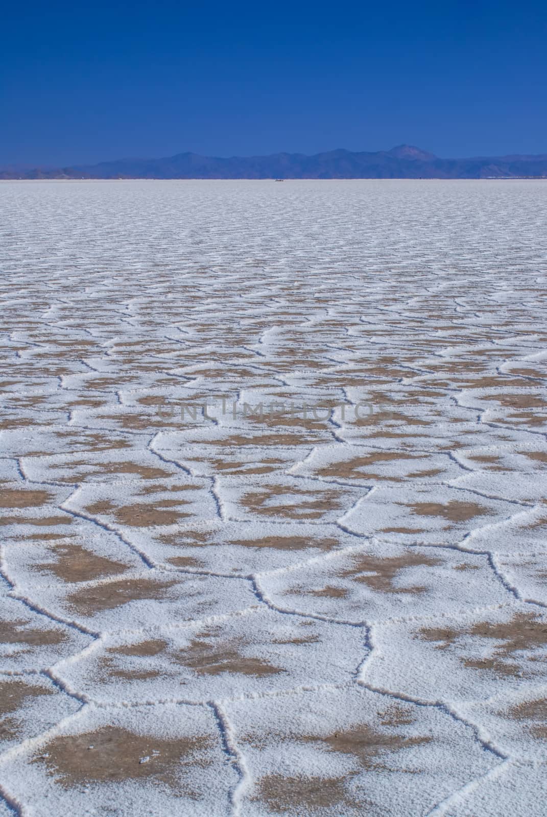 Picturesque salt desert Salina Grandes in Argentina