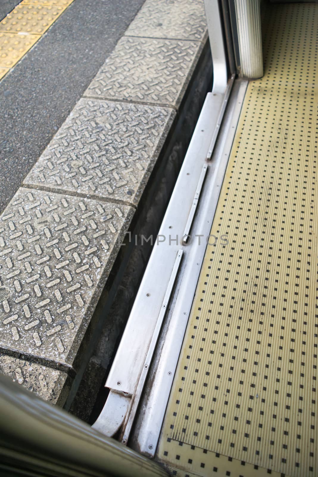 The distance gap between the train and platform