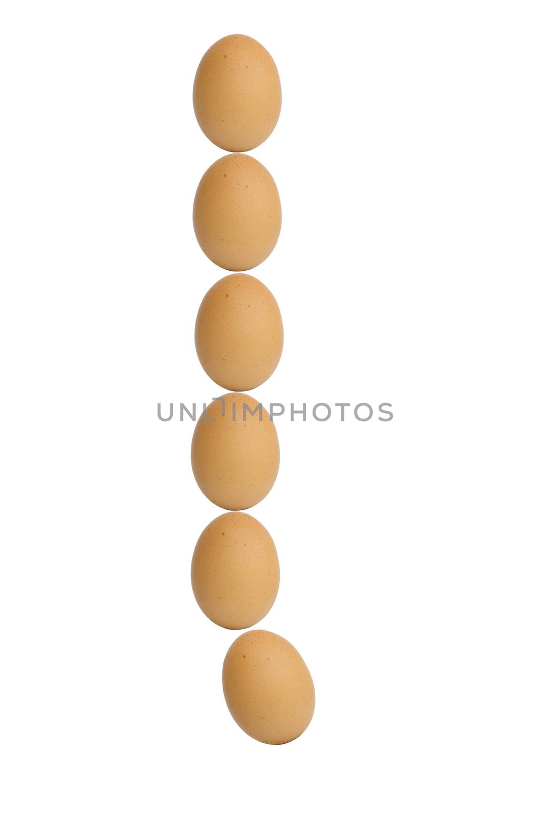 Alphabets  A to Z from brown eggs alphabet isolated on white background, l