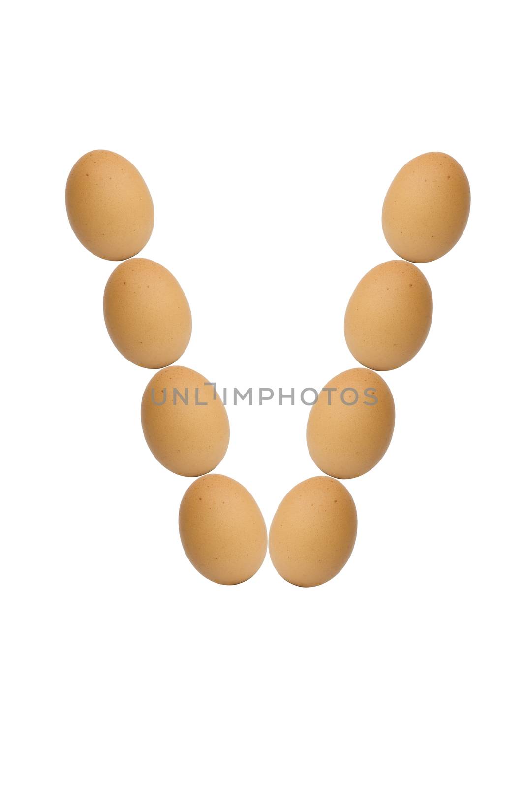 Alphabets  A to Z from brown eggs alphabet isolated on white bac by a3701027