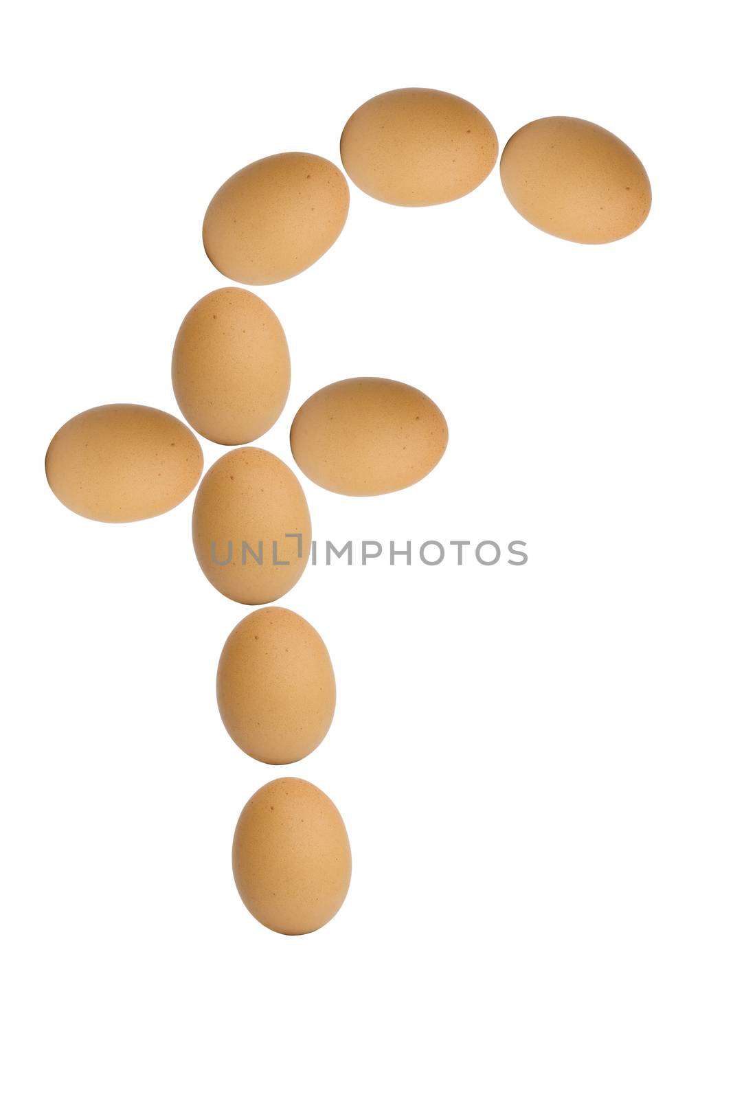 Alphabets  A to Z from brown eggs alphabet isolated on white background, f