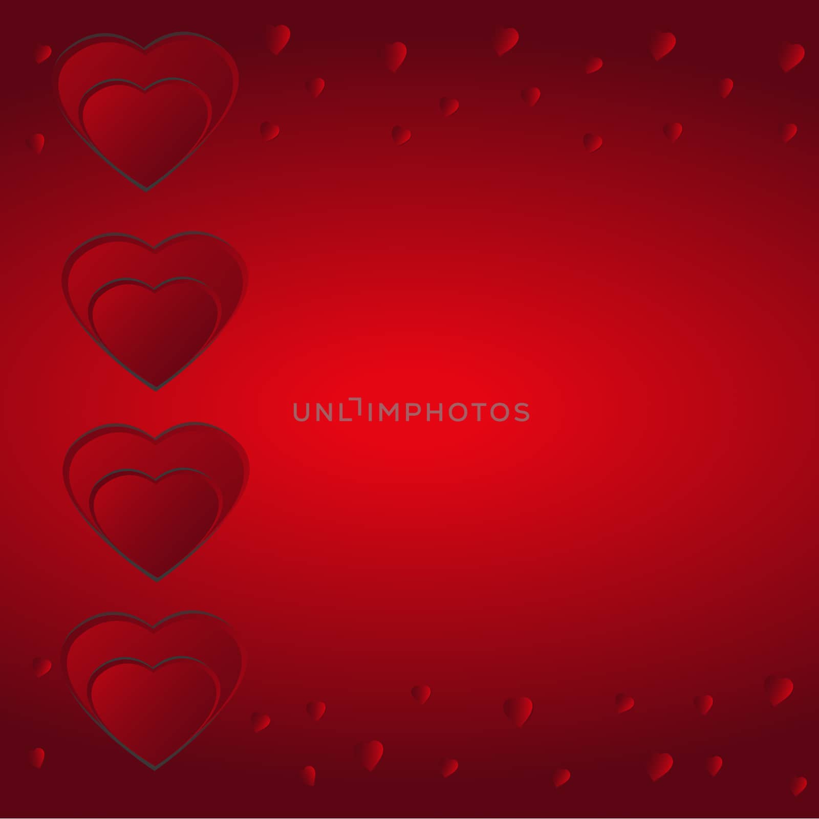 Red hearts concept on Valentine's day background.Vector EPS10.