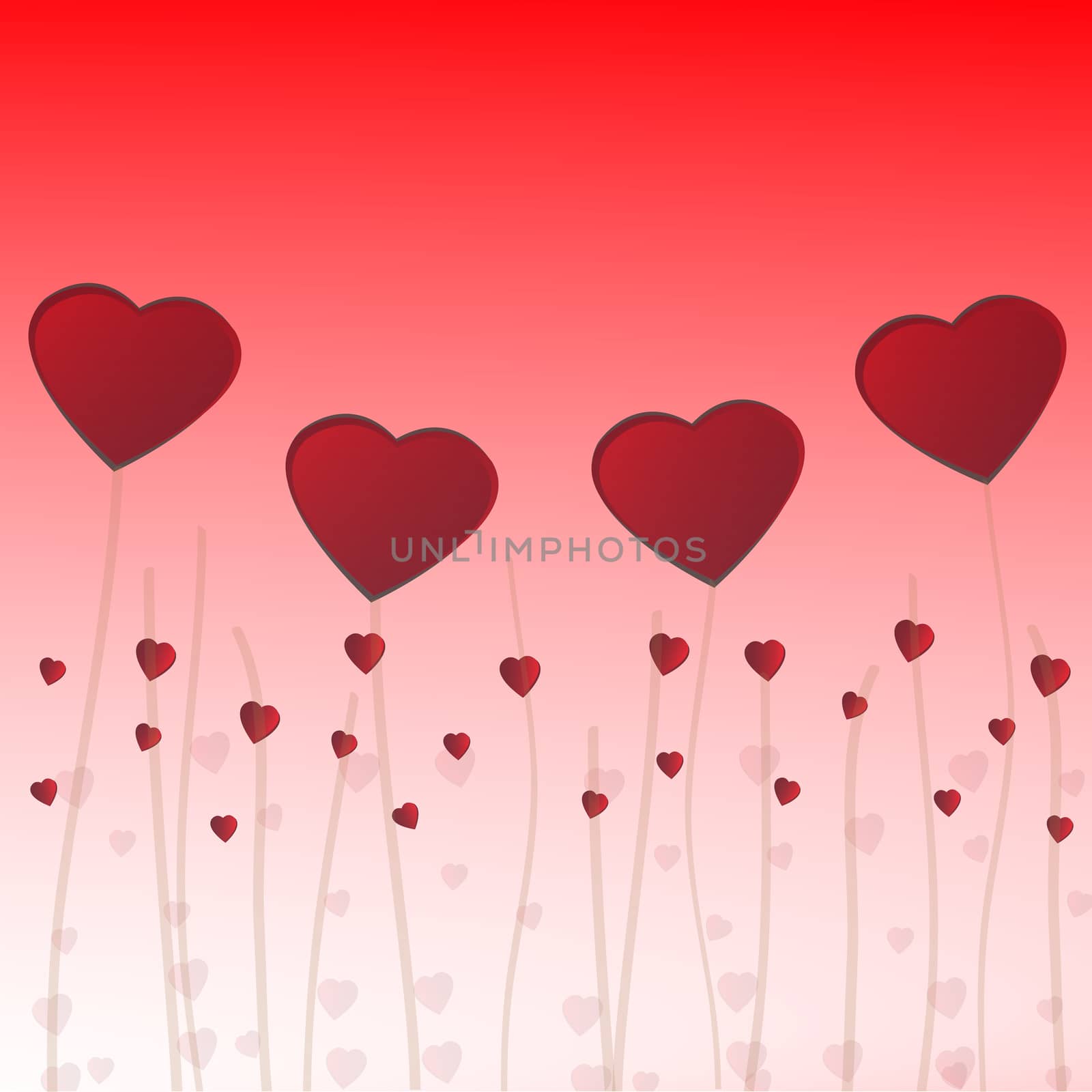 Red hearts concept on Valentine's day background.Vector EPS10.