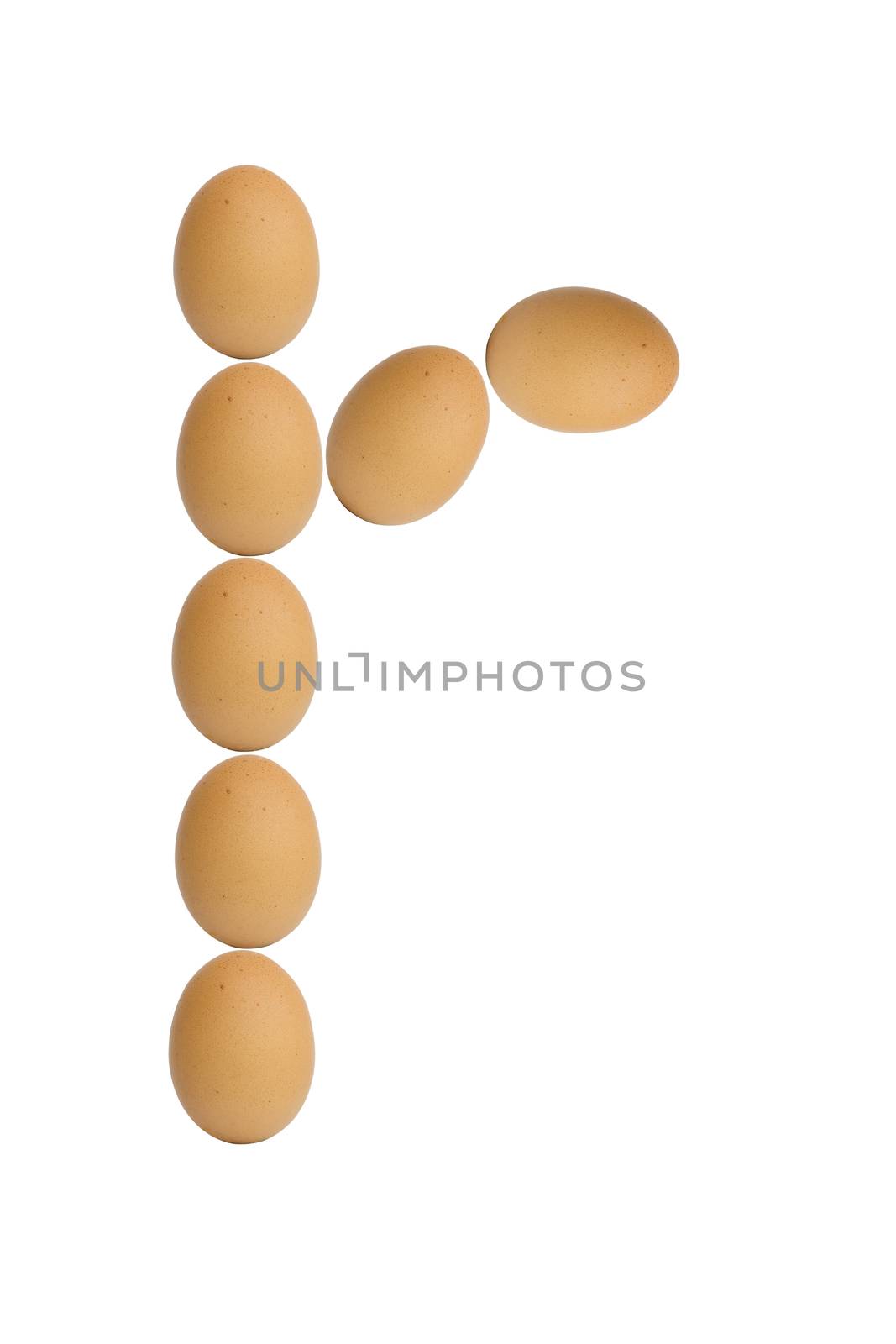 Alphabets  A to Z from brown eggs alphabet isolated on white background, r