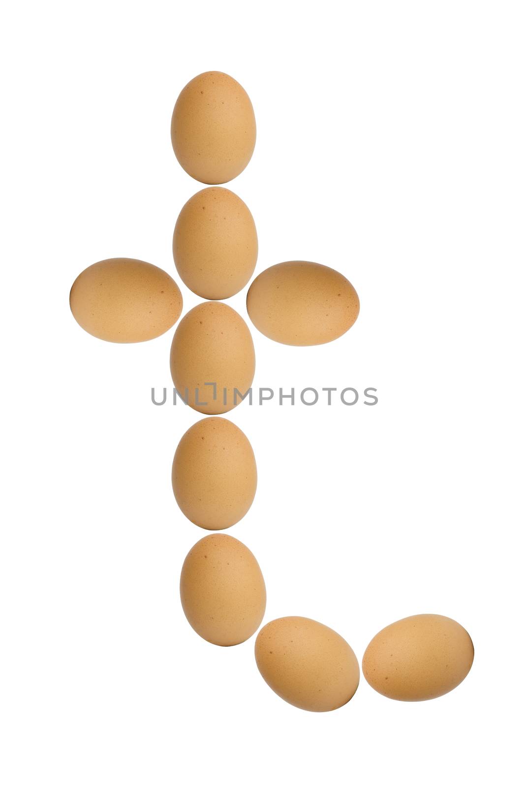 Alphabets  A to Z from brown eggs alphabet isolated on white background, t