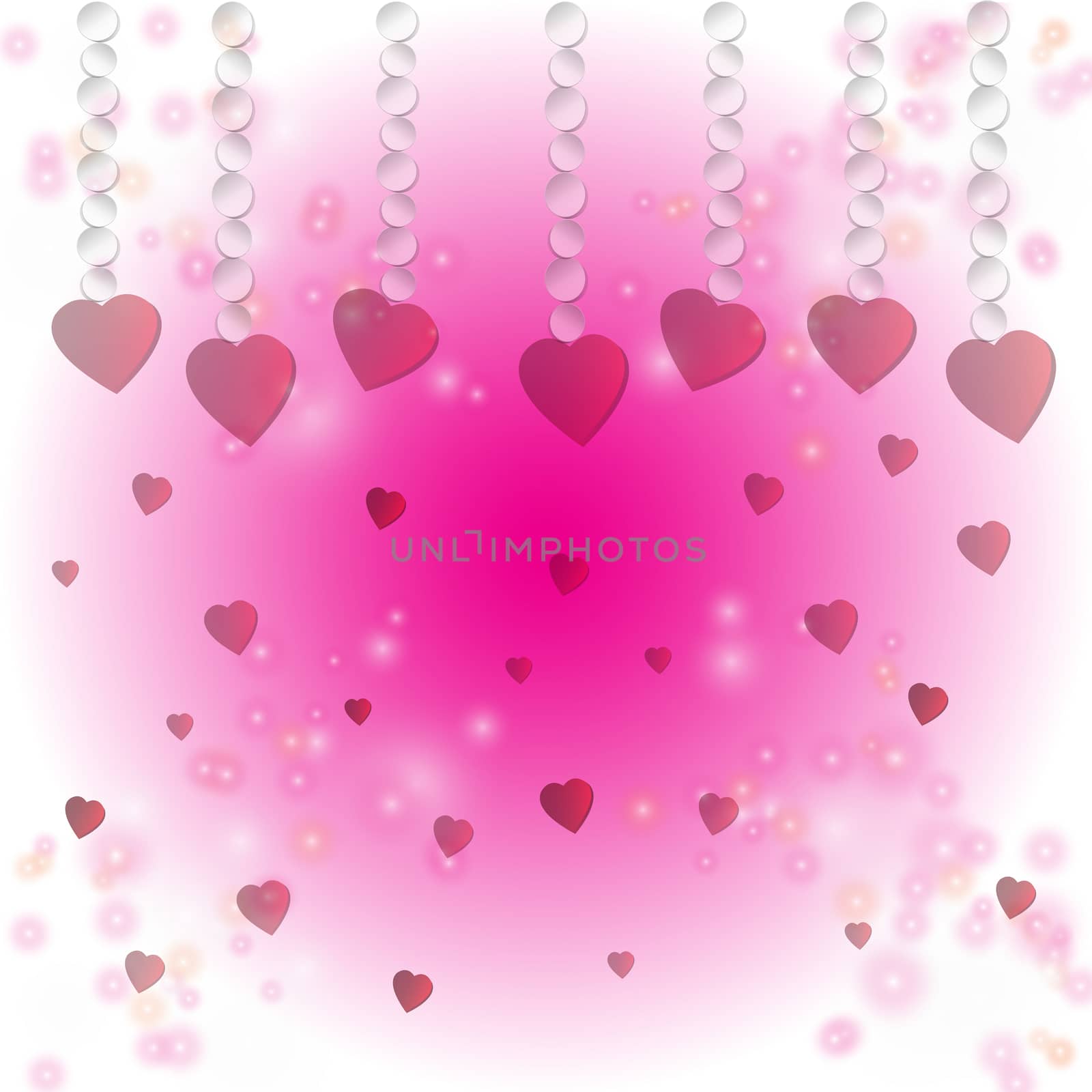 Red heart on a bokeh background. Valentines day. Vector illustra by toodlingstudio