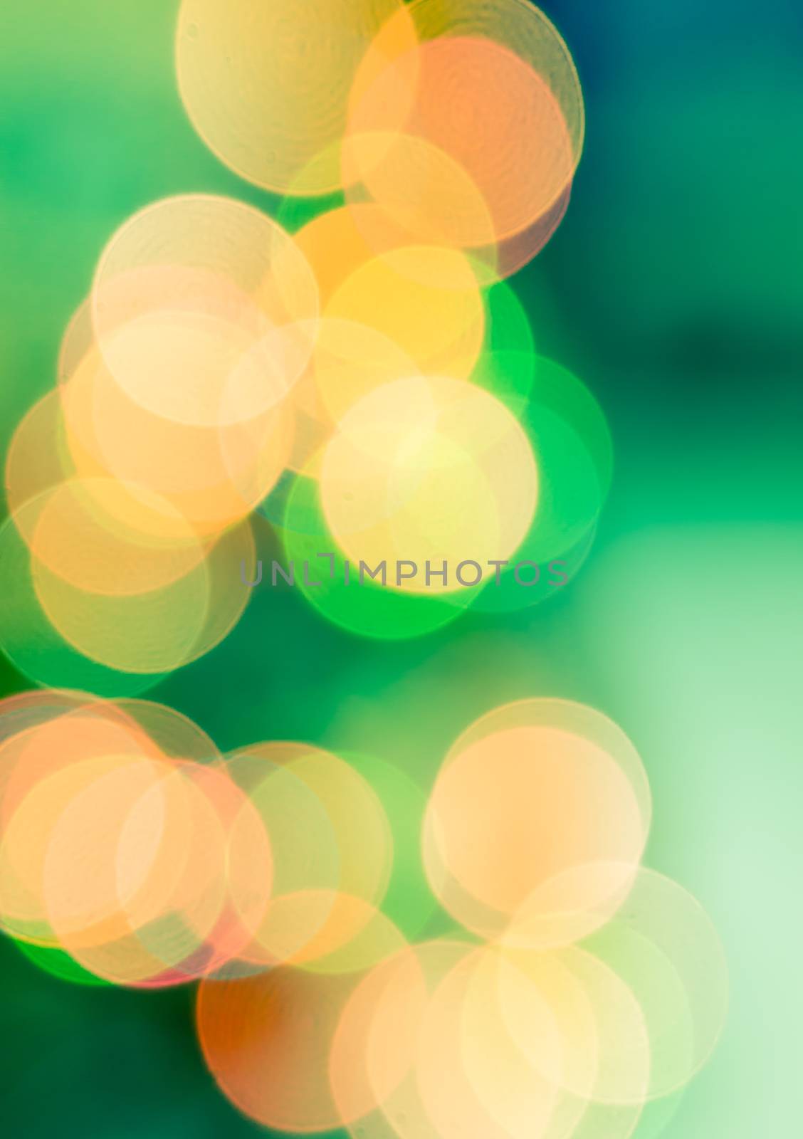 Abstract circular green bokeh abstract light background