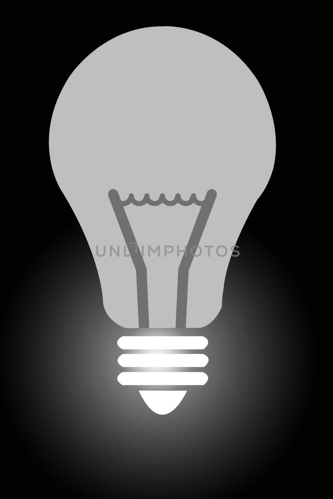 bulb with its glowing screw base, concept we can find idea everywhere