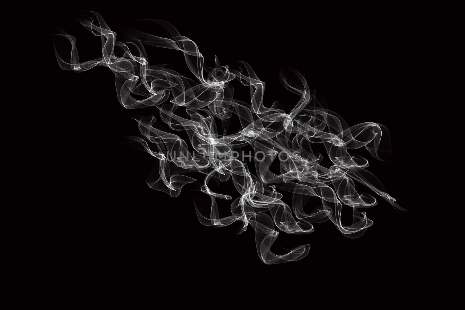 abstract smoke isolated on black background.