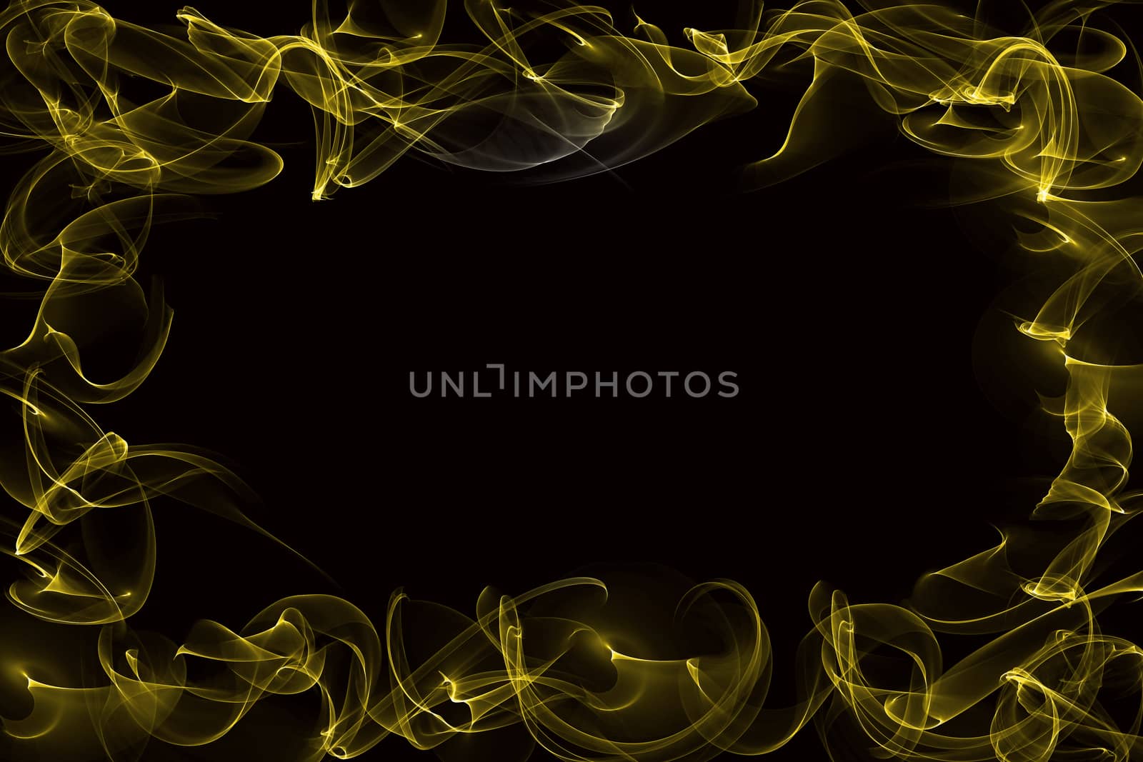 yellow smoke border on black background.