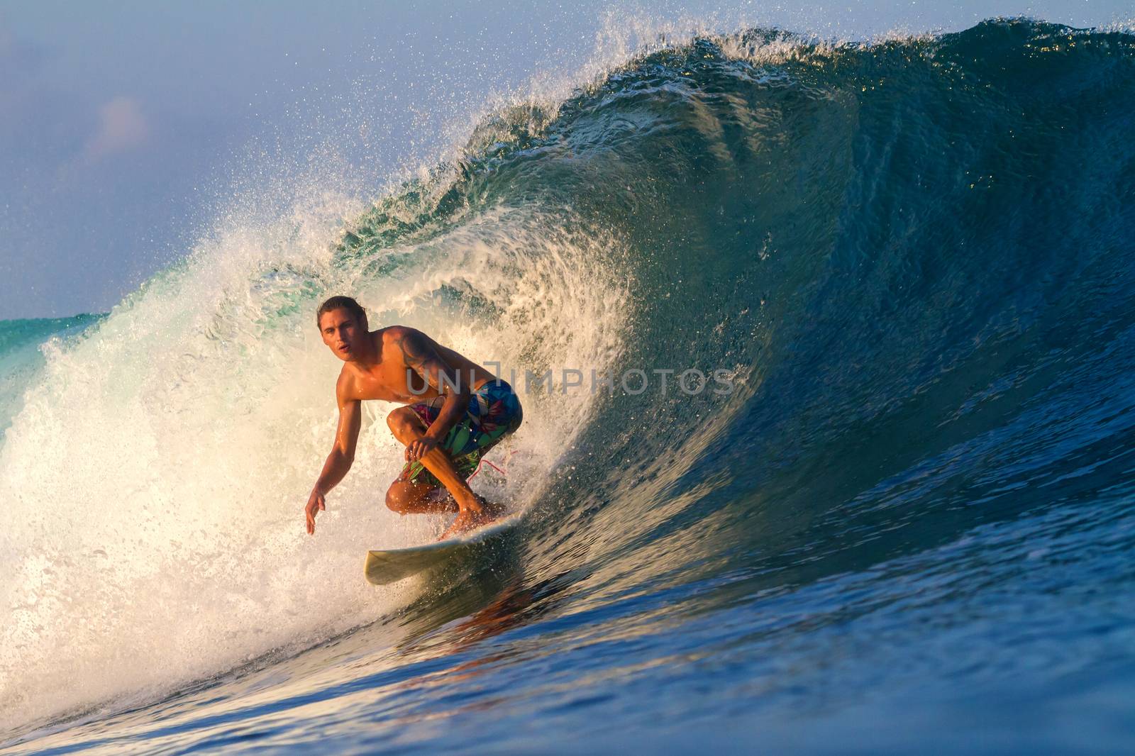 Picture of Surfing a Wave.Sumbawa Island. Indonesia.