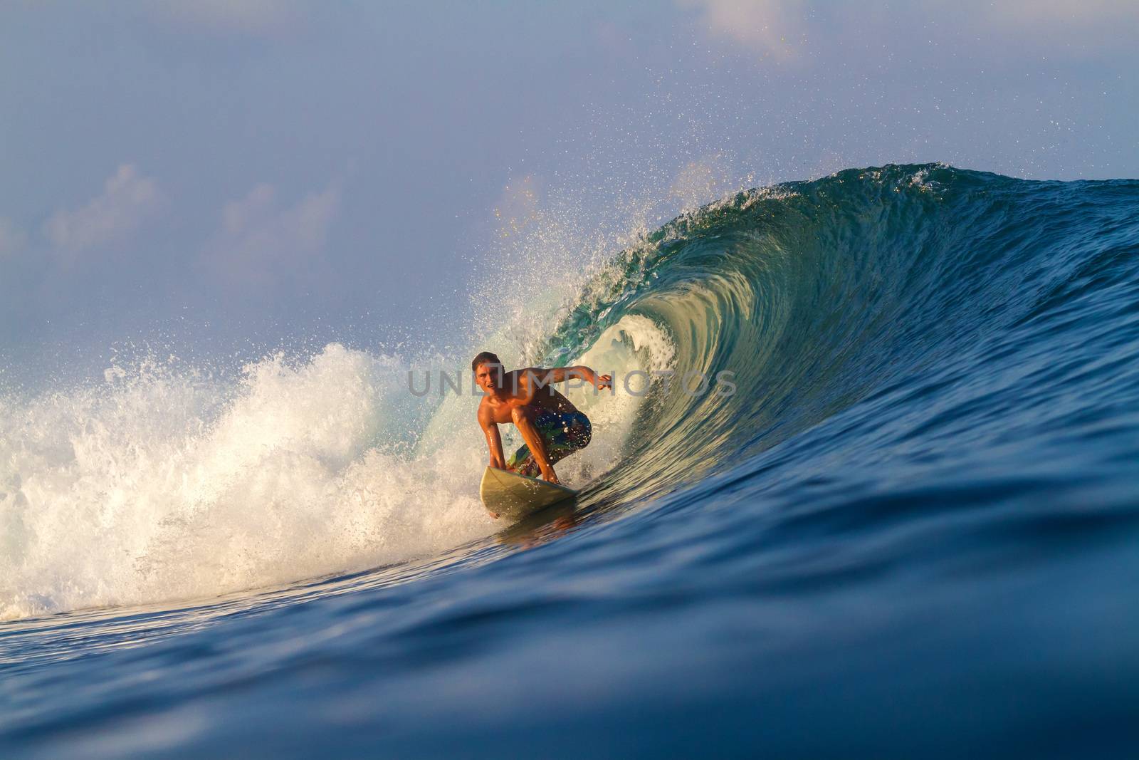 Picture of Surfing a Wave.Sumbawa Island. Indonesia.