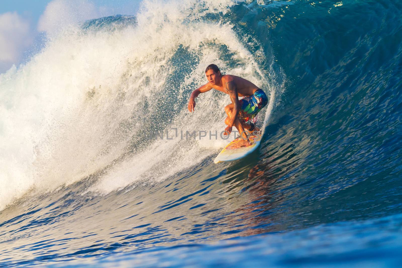 Picture of Surfing a Wave.Sumbawa Island. Indonesia.