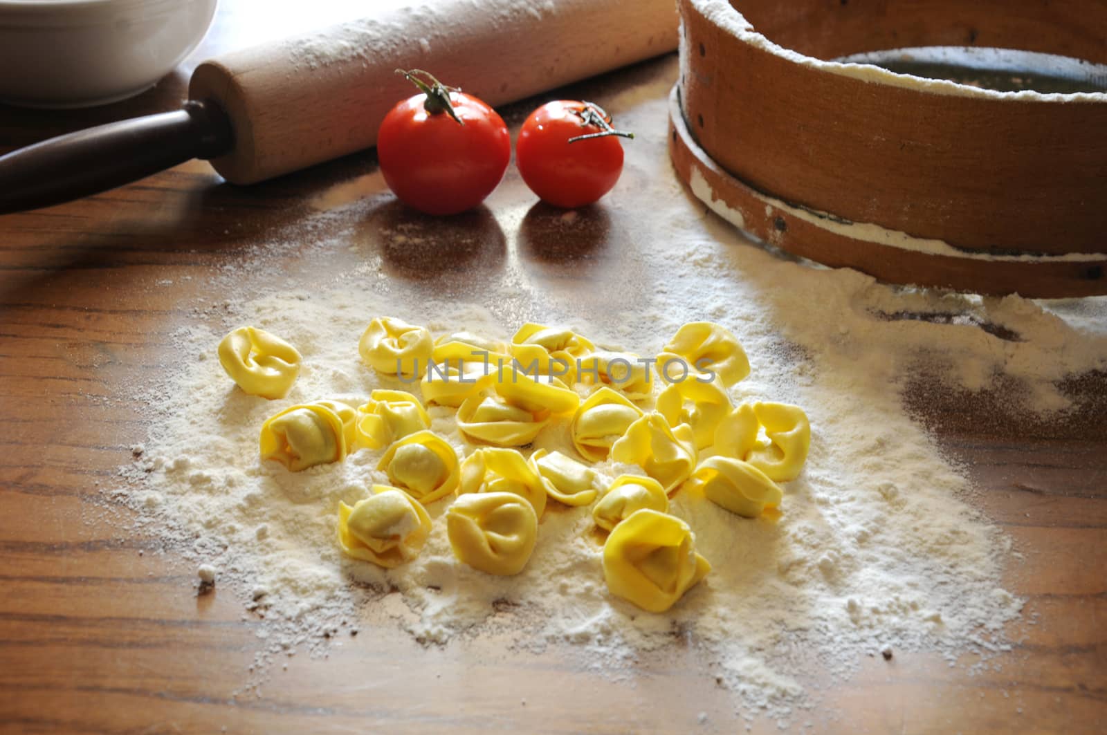 Italian ravioli with ricotta and vegetables