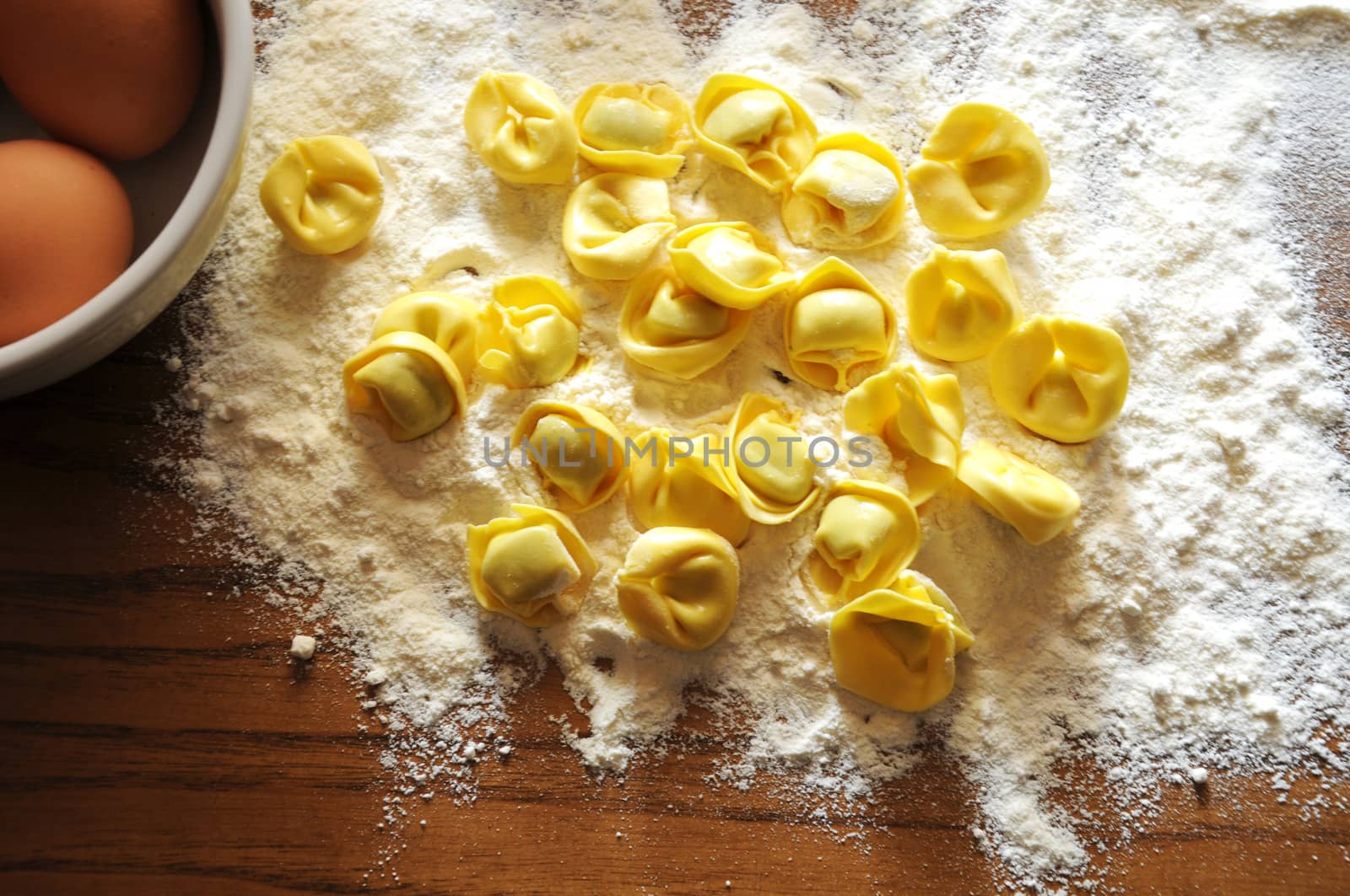 Italian ravioli with ricotta and vegetables