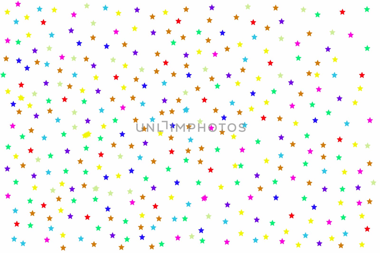 background with colorful stars on white.